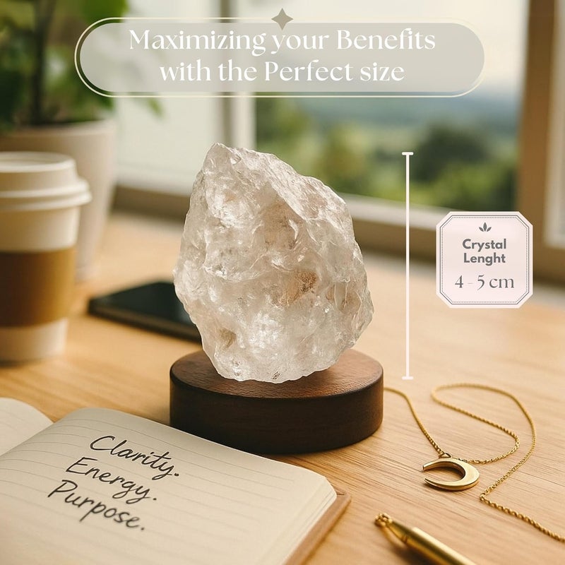 Anima Clear Quartz Crystal – Large 1.6–2" Natural Raw Clear Quartz Stone for Clarity, Energy & Amplification – Ethically Sourced, Presented in Elegant Gift Box - Image 4